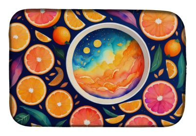 Colorful Oranges Dish Drying Mat Absorbent Dish Drying Mat Pad for Kitchen Counter Dish Drainer Mat for Countertop, 14 x 21", Multicolor