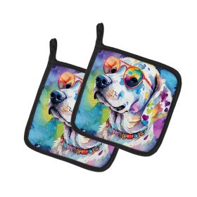 Hippie Dawg Pair of Pot Holders Kitchen Heat Resistant Pot Holders Sets Oven Hot Pads for Cooking Baking BBQ, 7 1/2 x 7 1/2 (Default: Default)